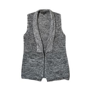 Banana Republic Womens Sleeveless Cardigan Sweater Open Front Knit Black Size XS